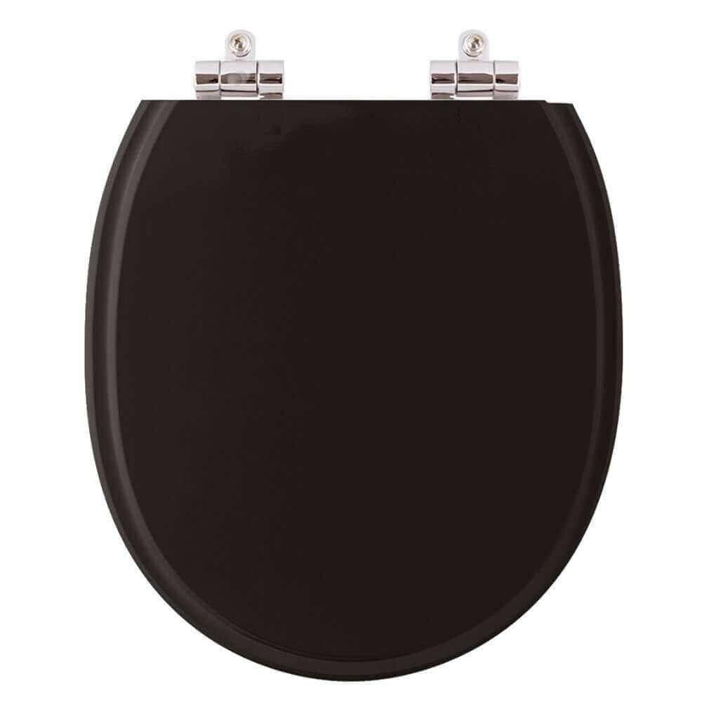 Assento Sanitário Poliester Soft Close Village Ébano (Preto) para vaso Deca
