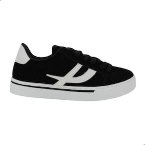 Tênis Feminino Casual Via Marte Nobuck Napa Preto e Branco