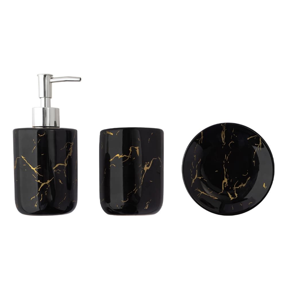 Conjunto para Banheiro com Dispenser Saboneteira Porta Escovas de Dente e Porta Sabonete