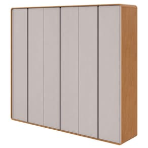 Guarda Roupa Casal Loop 6 Portas Amêndoa Clean Off White - Lopas