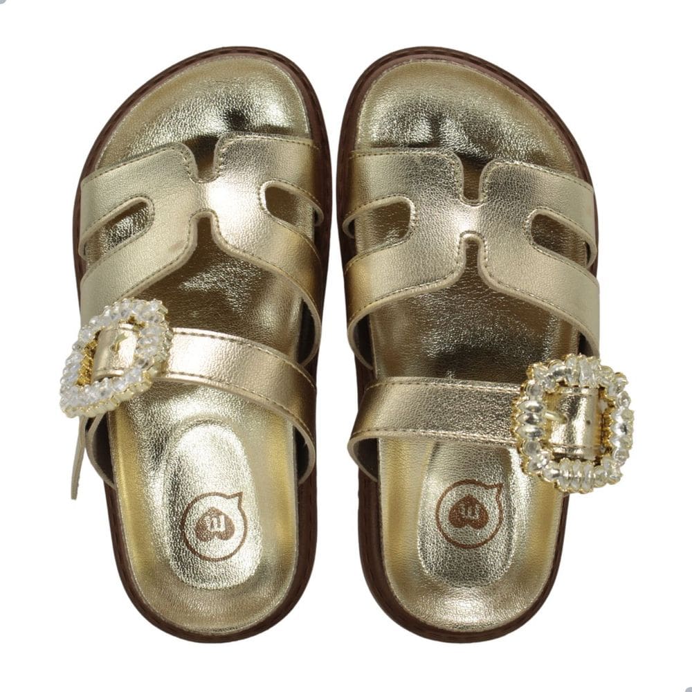 Tamanco Infantil Molekinha Dourado Metalizado