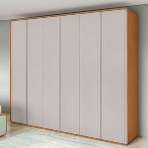 Guarda Roupa Casal Ambiente Loop 6 Portas Amêndoa Clean Off White - Lopas