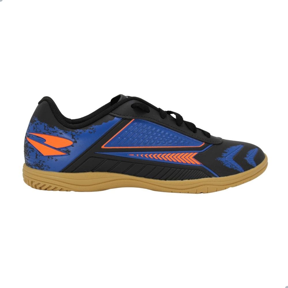 Tênis Masculino Futsal Indoor Foorcy  Dray 333 Preto, Azul e Laranja