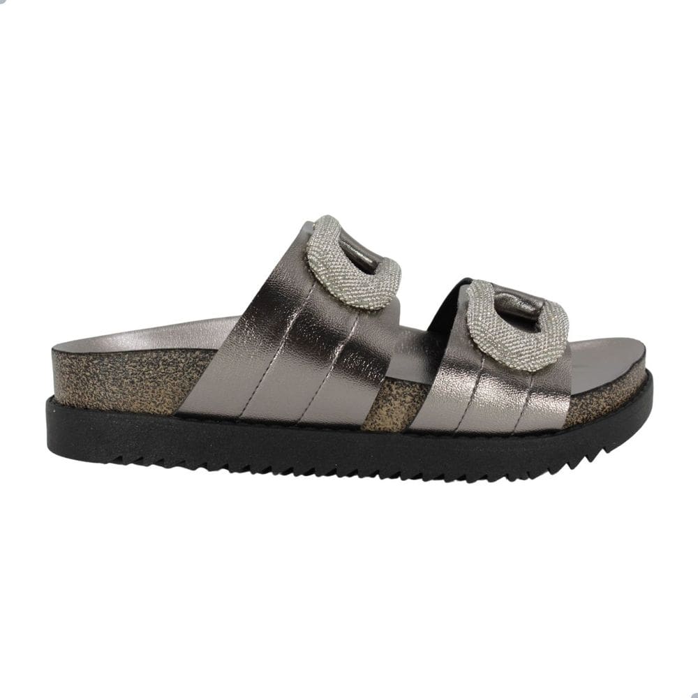 Tamanco Feminino Moleca Metalizado Premium Grafite