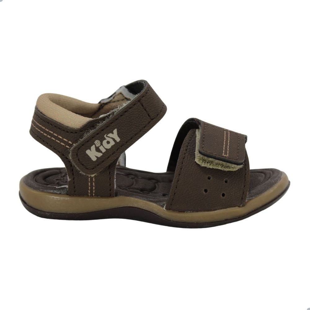 Sandália Bebê Kidy Menino Café Camel
