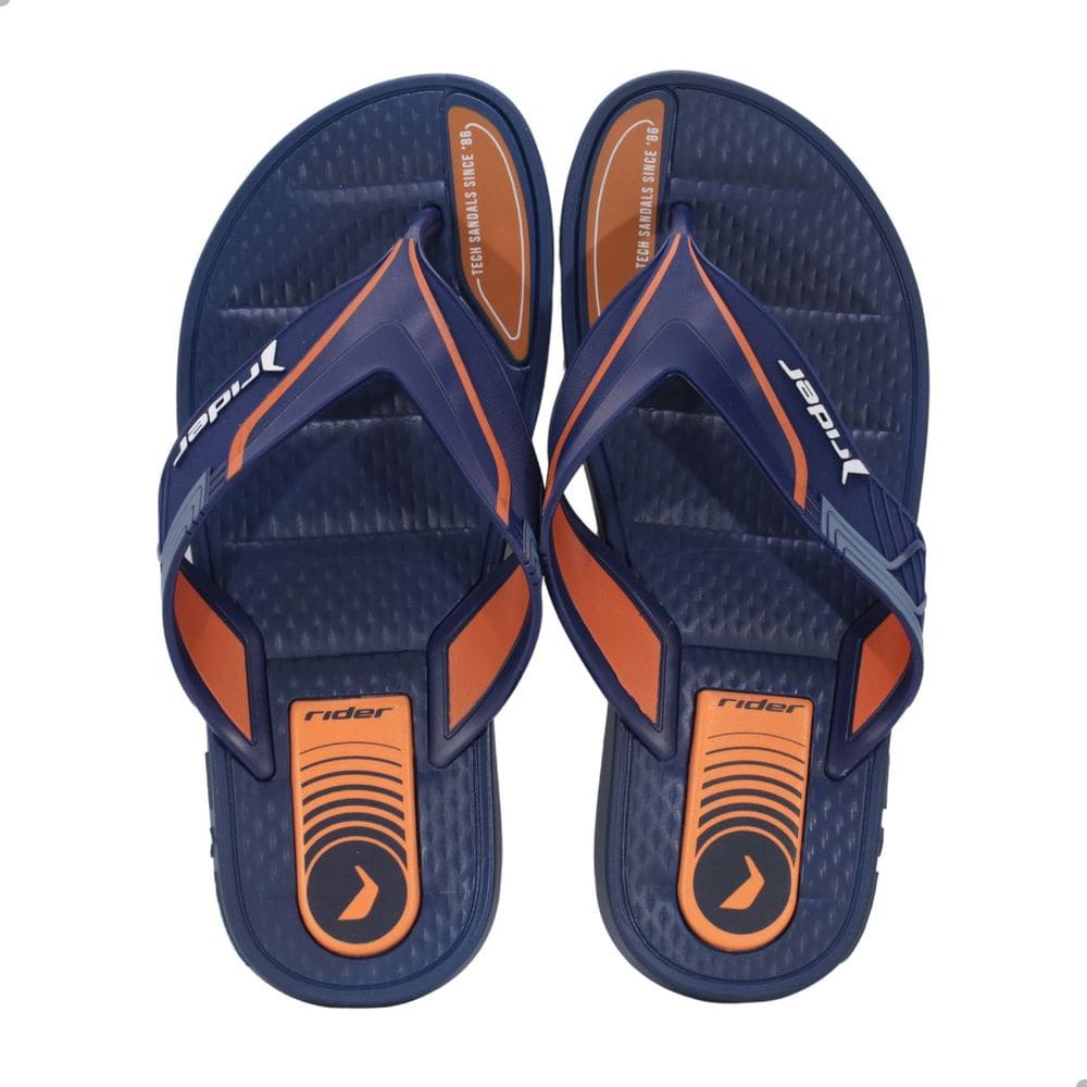 Chinelo Rider Adulto Masculino Sprint Azul e Laranja
