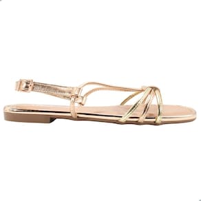 Sandália Rasteira Feminina Moleca Metalizado Premium Ouro Rosado Dourado