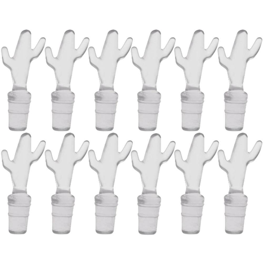 12 Tampas Vedantes para Garrafas de Vinho 8X2cm Cactus PVC Rolha Transparente