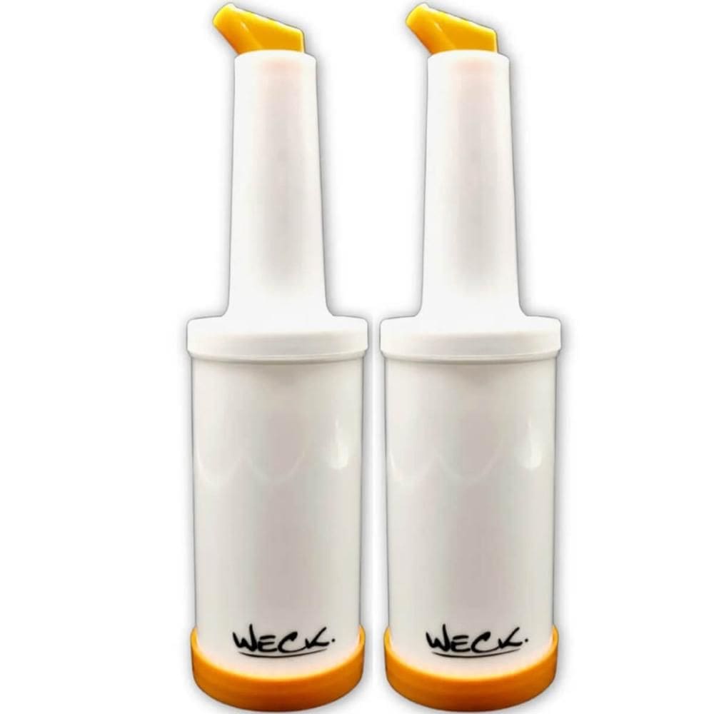 Kit 2 Garrafas Store`n Pour 1 Litro Laranja Para Caldas Licores Drink Bar Coquetelaria