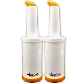 Kit 2 Garrafas Store`n Pour 1 Litro Laranja Para Caldas Licores Drink Bar Coquetelaria