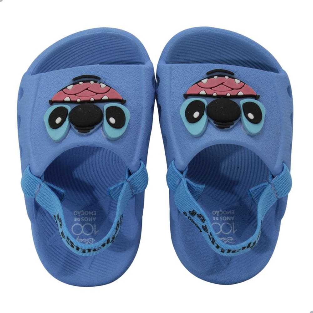 Chinelo Bebe Grendene Kids Disney Queridos Stitch Azul