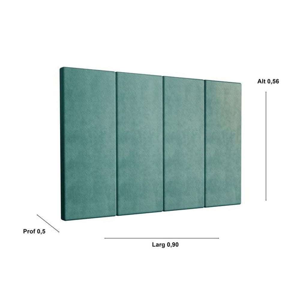 Cabeceira Cama Box Milão 0,90 Suede Azul Comprar Moveis Em