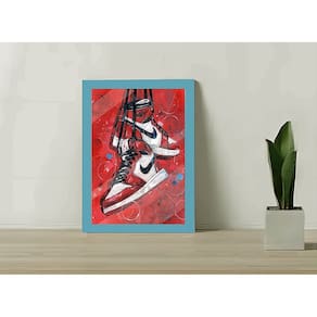 Quadro Decorativo Tenis Jordan C/ Moldura e Vidro 33x25 A4
