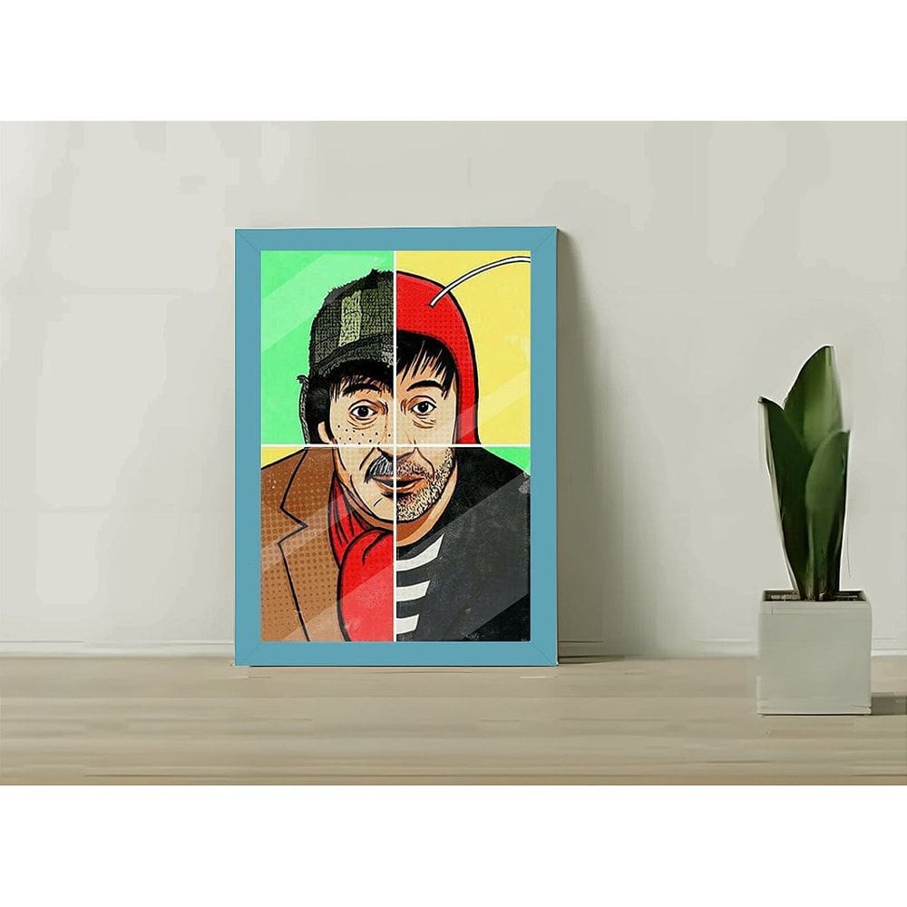 Quadro Decorativo Chaves Chapolin C Moldura e Vidro 33x25 A4