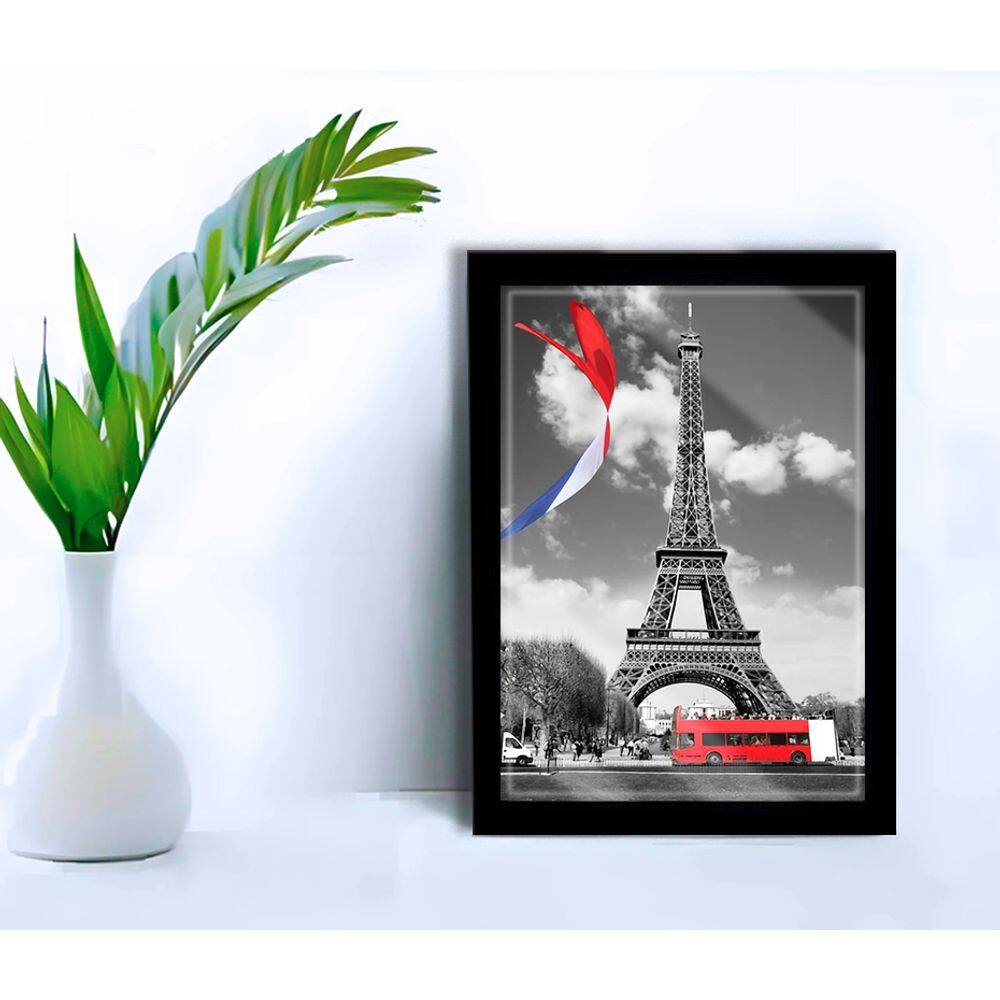 Quadro Decorativo Paris Torre Eiffel Sala + Vidro 33x25 A4