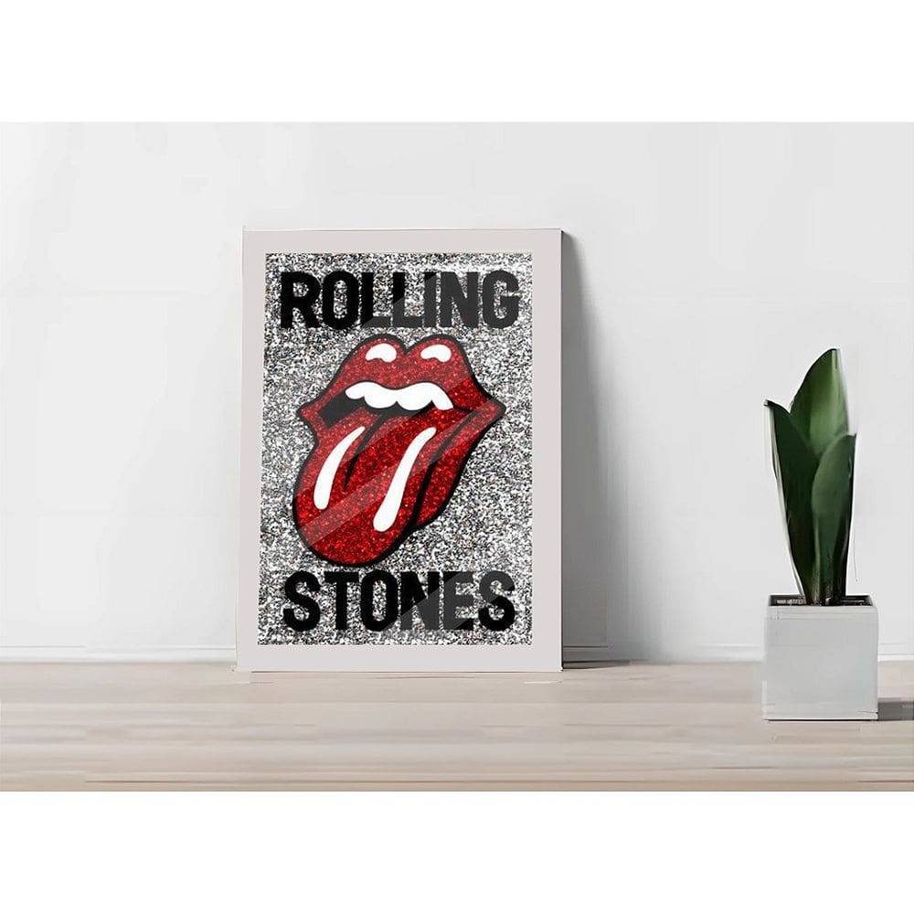 Quadro Decorativo R. Stones Lust Sala Escritório +Vidro