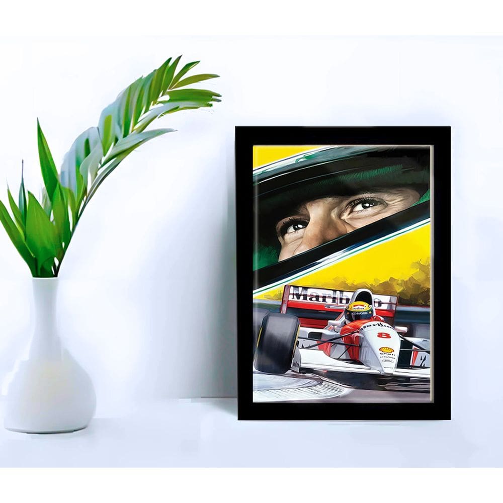 Quadro Decorativo Senna McLarem MP4/4 Sala Escritório +Vidro