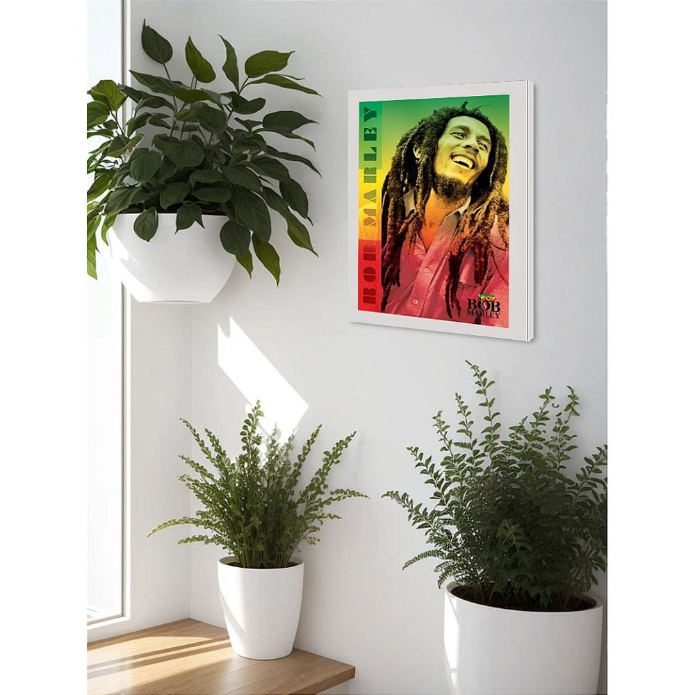 Quadro Decorativo Bob M. Reggae Sala Quarto + Vidro A4