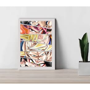 Quadro Decorativo Galeria Dragon Ball Sala + Vidro 33x25 A4