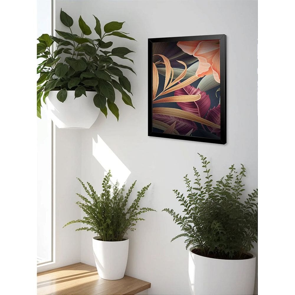 Quadro Decorativo Floral Abstrato Sala Quarto + Vidro A4