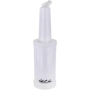 Kit 4 Garrafa Plásticas Store`n Pour 1L Branca Armazenar e Servir Bebidas Destiladas
