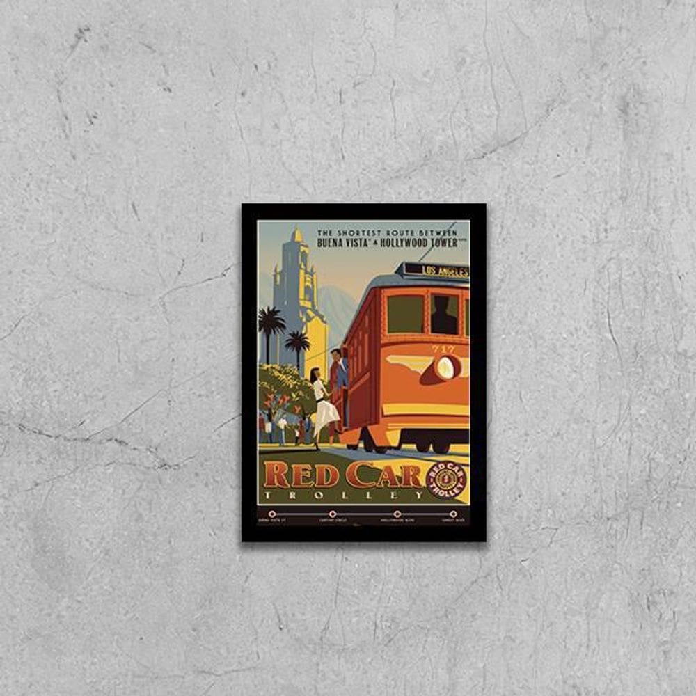 Quadro Cartaz Retrô Bonde Los Angeles 24X18Cm