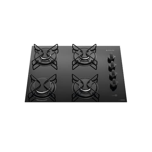 imagem-Cooktop 4 Bocas Preto Mesa De Vidro Atlas Agile Up Mega Chama Bivolt