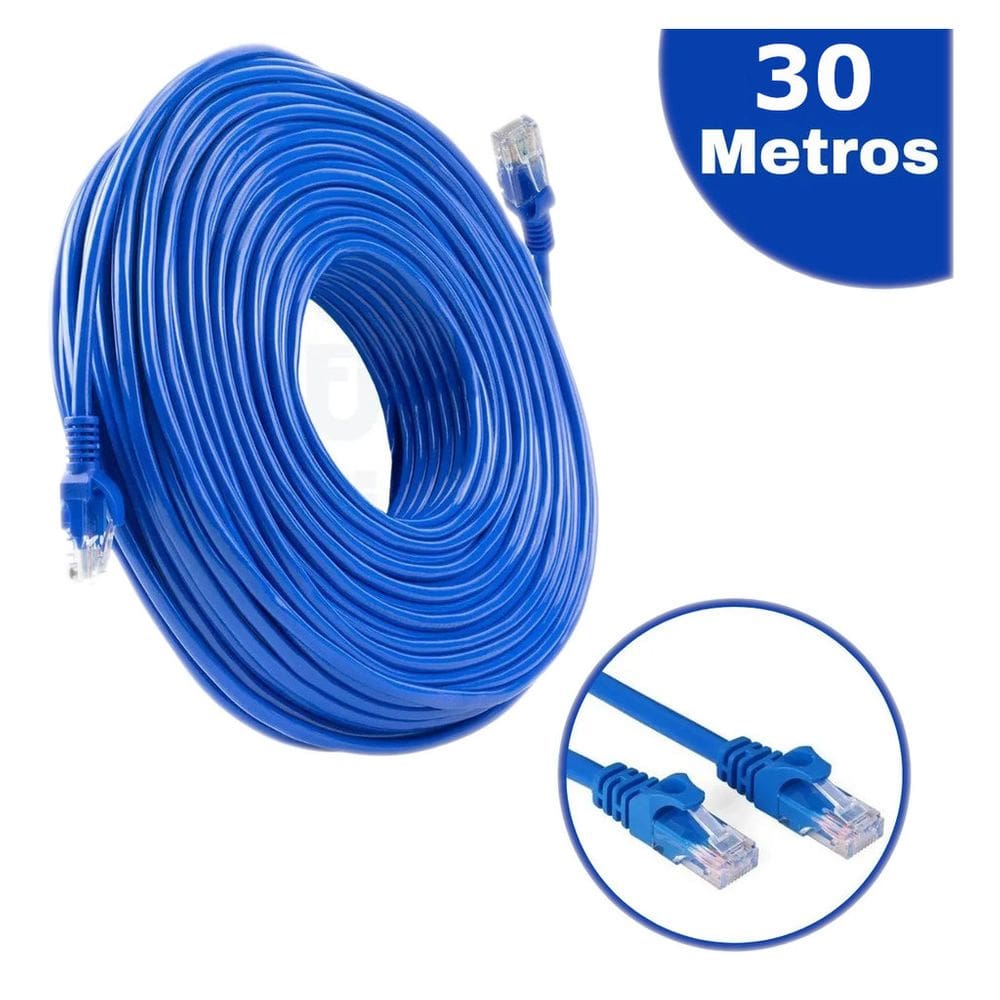 Cabo de Rede conexão de Internet Cat 5e Até 1000mb/s Melhor Que 5g 30 Metros Montado