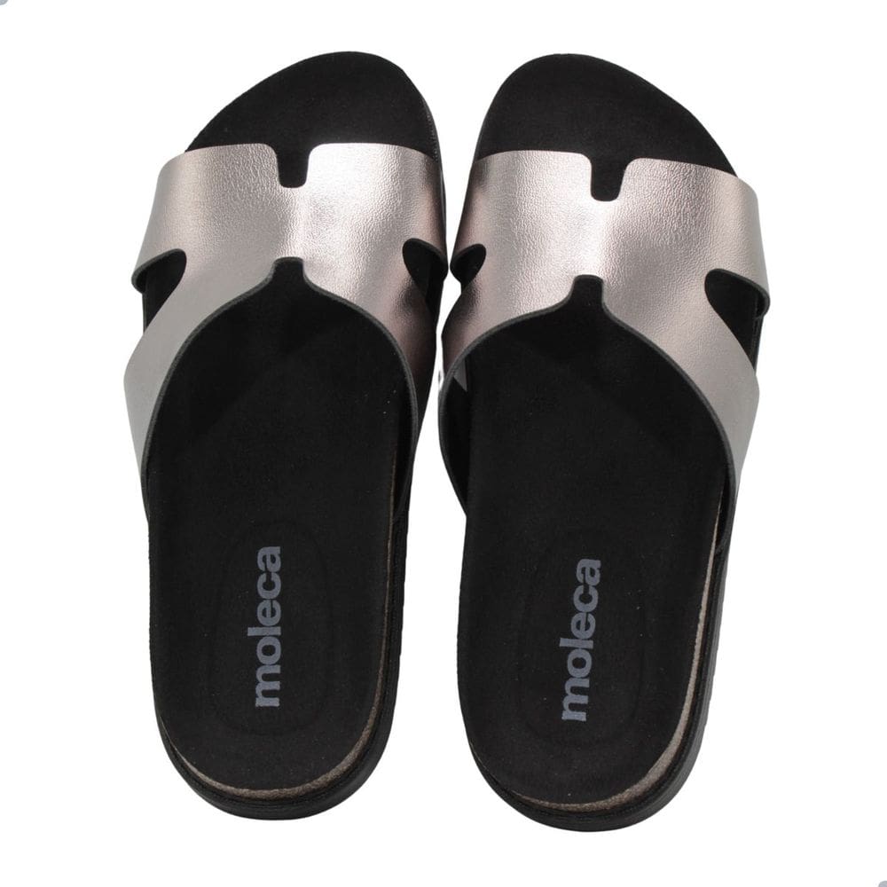 Tamanco Feminino Moleca Metalizado Premium Grafite