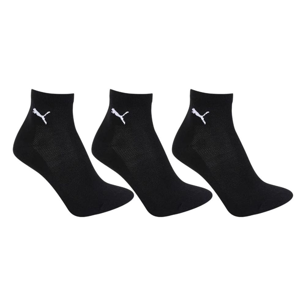 Meia Puma Cano Médio Logo c/ 3 Pares - Preto