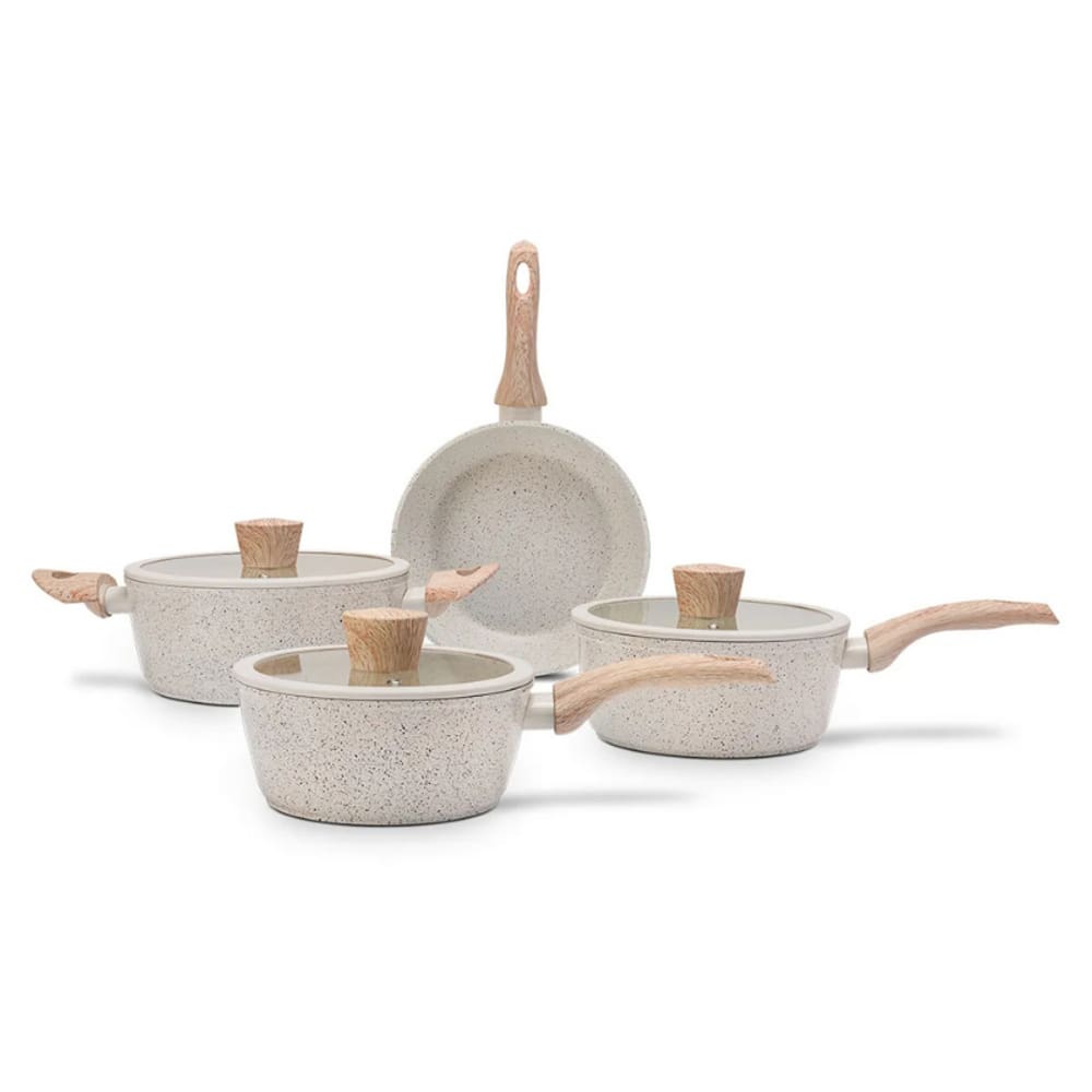 Jogo de Panelas Antiaderente Ceramic Life 4 Peças Sirius com Indução Vanilla Brinox