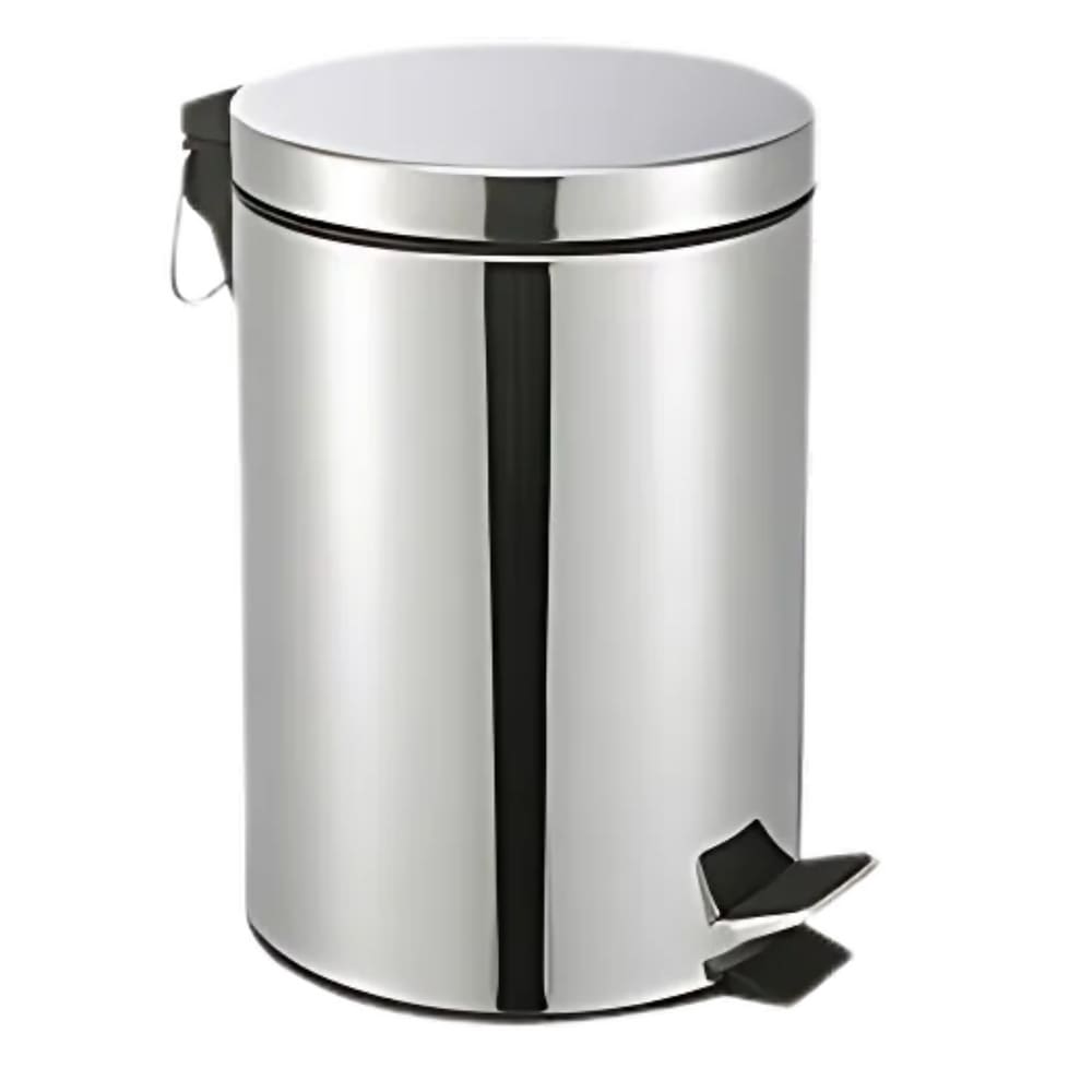 Lixeira Aço Inox 5 Litros com Tampa Pedal para Abertura Cesto de Lixo Removível e Alça para Transporte