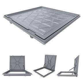 Tampa Piscina Casa Máquina 75x75 Articulada Rebaixada Cinza