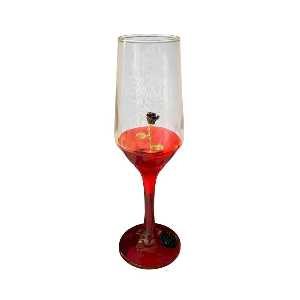 Taça Pomba Gira Rosa Negra Champagne Vidro 186ml