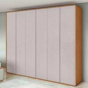 Guarda Roupa Casal Ambiente Loop 6 Portas Amêndoa Clean Off White – Lopas