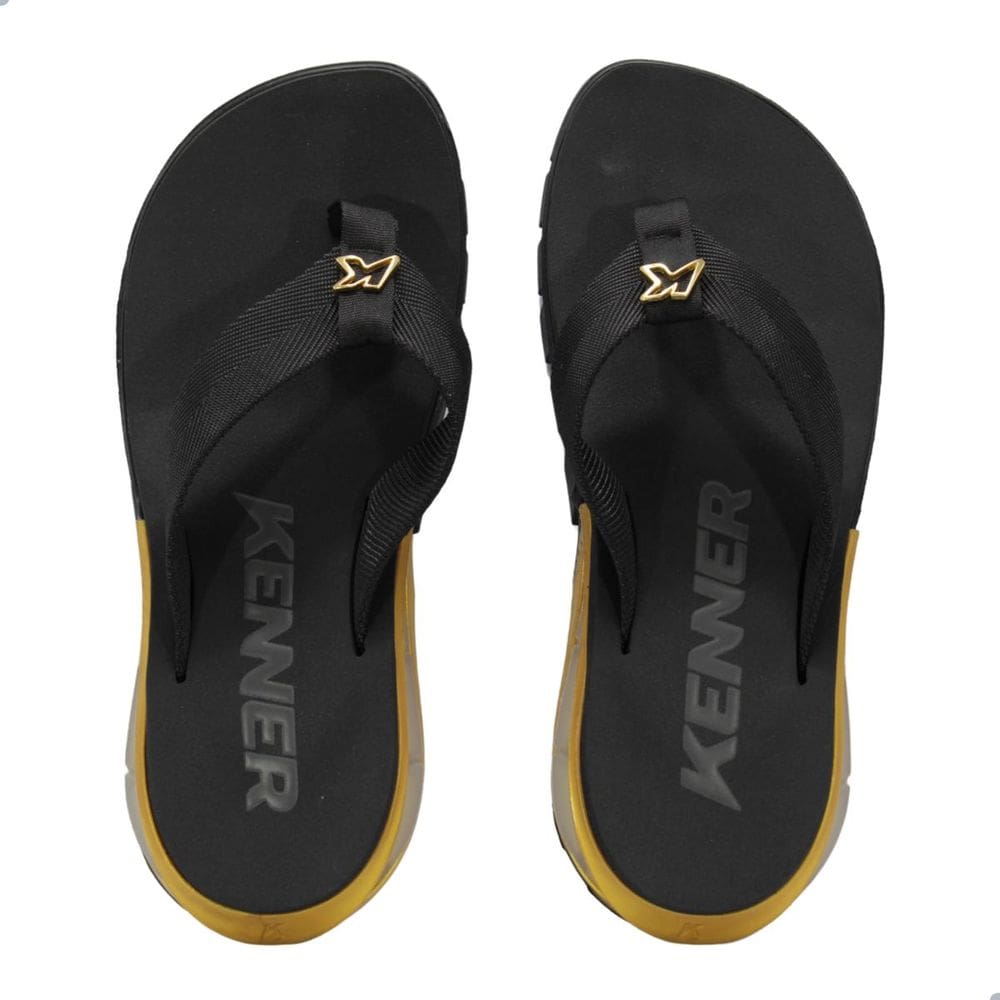 Chinelo Masculino Kenner Djh-02 Orak Preto e Bronze
