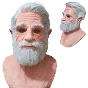 Máscara de avó realista com expressões faciais marcantes