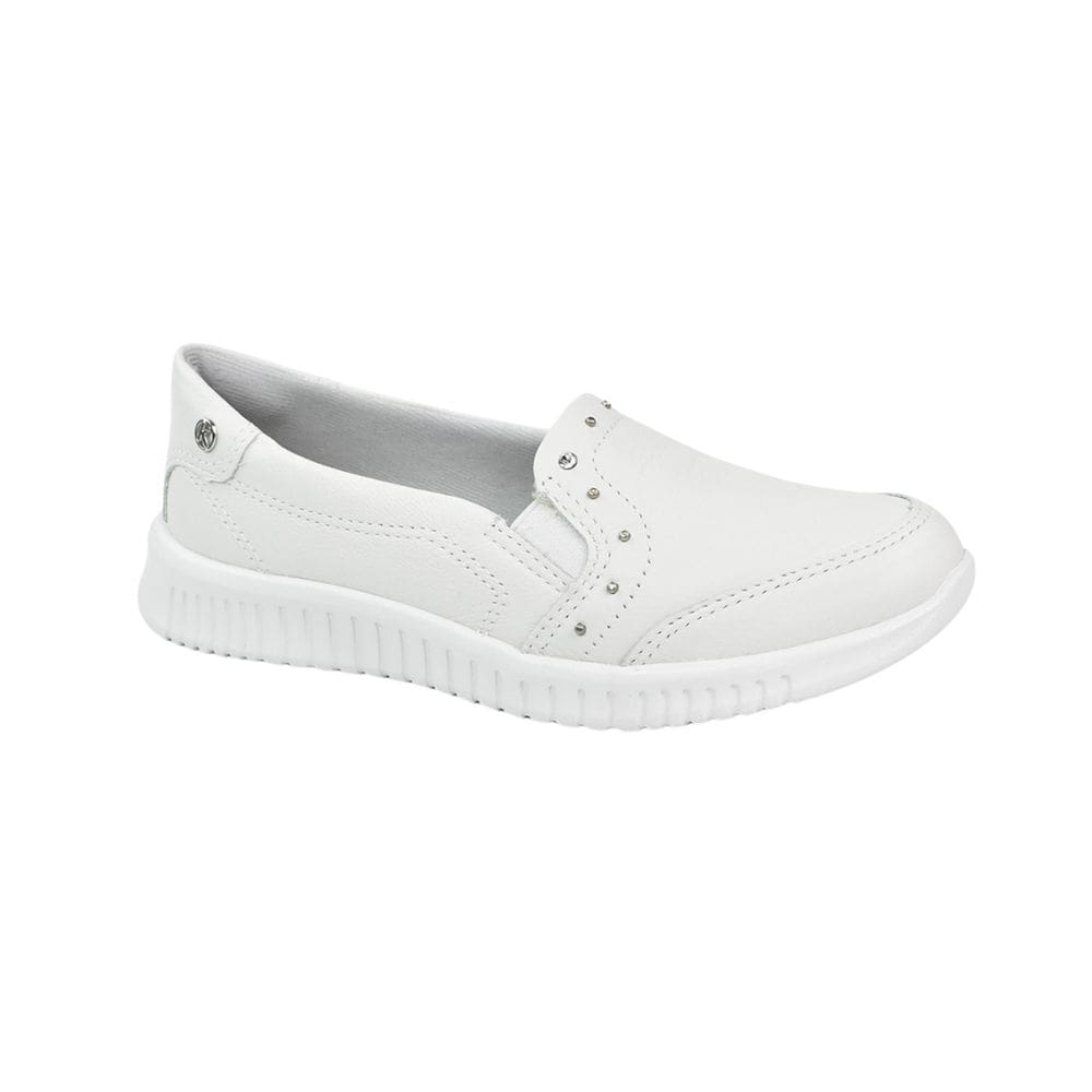 Tênis Kolosh Feminino Branco Calce Fácil Tachas Metálicas