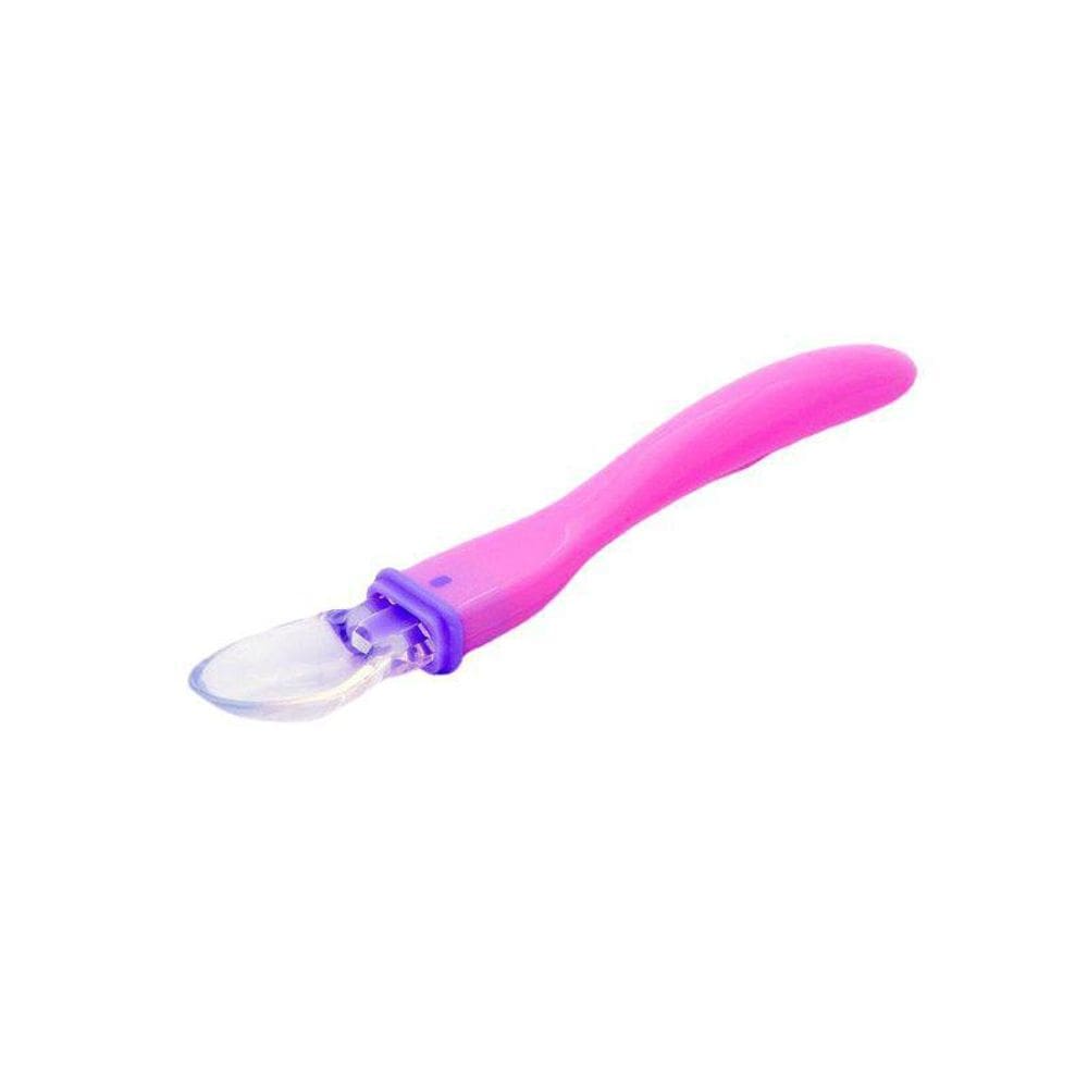 Colher Silicone Ergonômica Rosa/Lilás BPA Free - 1 unid.