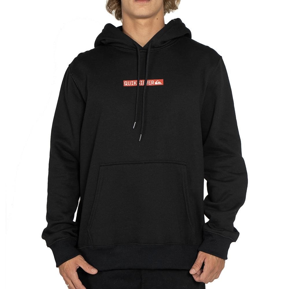 Moletom Quiksilver Canguru Clicker Logo DNA WT25 Preto