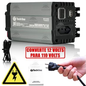Inversor De Tensão 200W 12v P/ 110V/220V Conversor de energia Entrada Usb Tech One