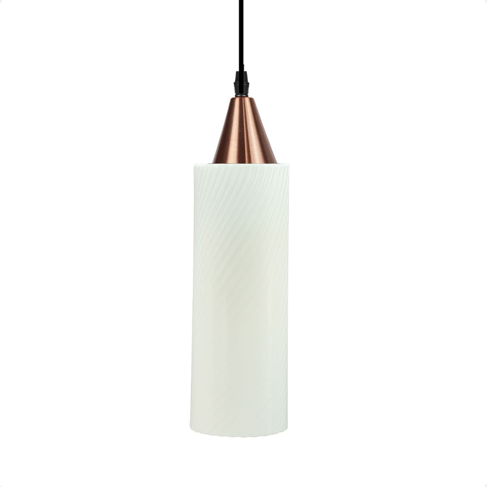 Lustre Pendente Taschibra Anne 20cm Leitoso E27 Bivolt Cobre