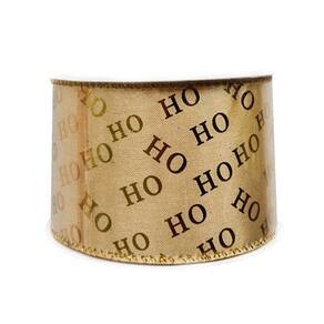 Fita Aramada Decorada Hohoho 6,3cm X 9,14m Dourado