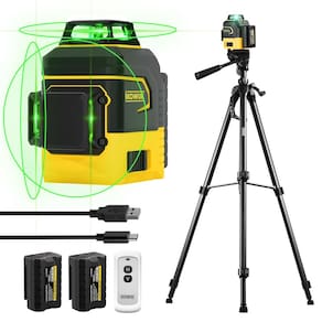 Nível de laser IKOVWUK 3x360°, com nivelamento automático, 12 linhas verdes