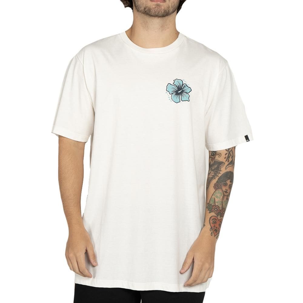Camiseta Quiksilver Hibiscus WT25 Masculina Snow White