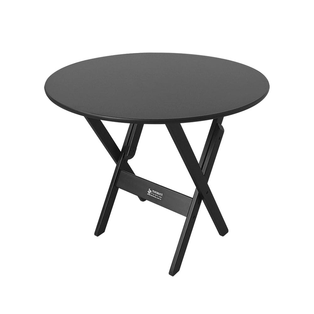 Mesa Dobrável de Madeira Redonda 90cm Preta - Tarimatã