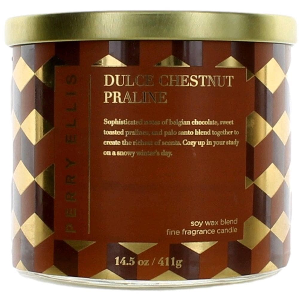 Vela Perry Ellis Dulce, castanha, praliné, soja perfumada