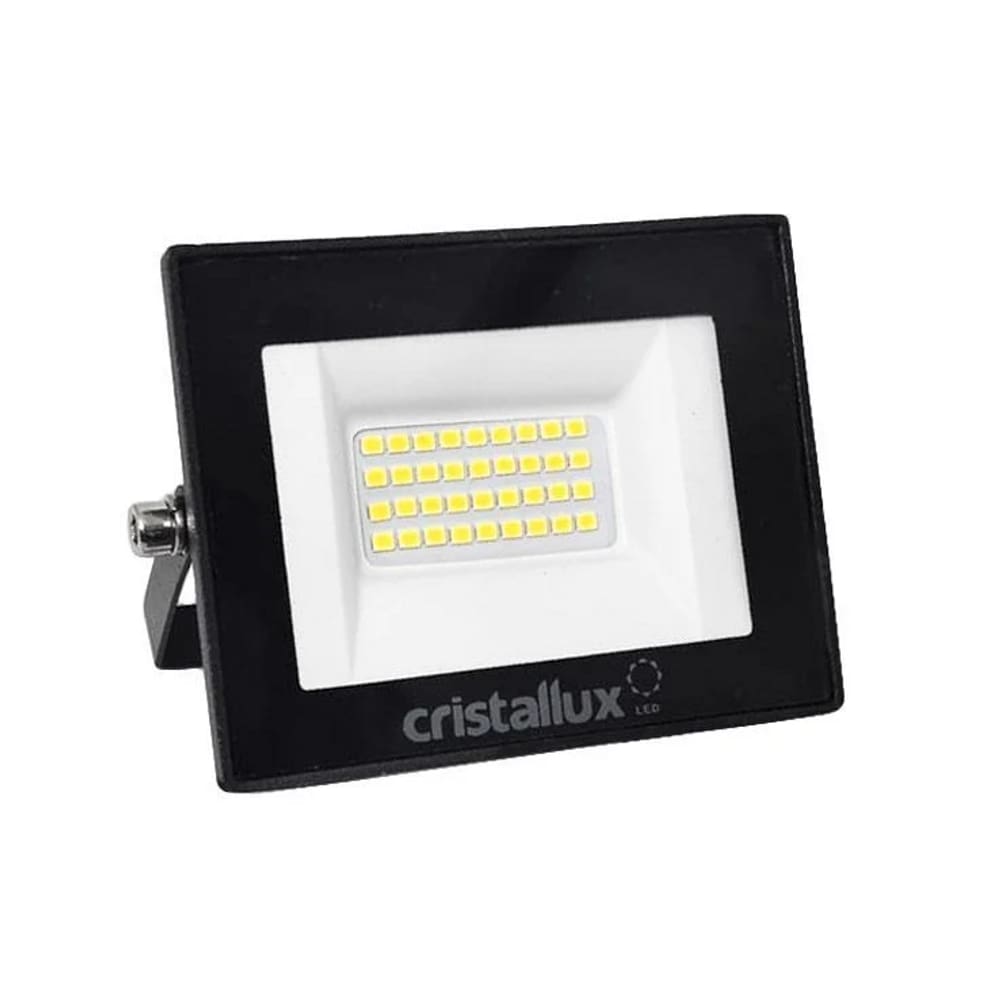 Refletor Preto Led 50W 6500K Biv 5000LM IP66 - Cristallux
