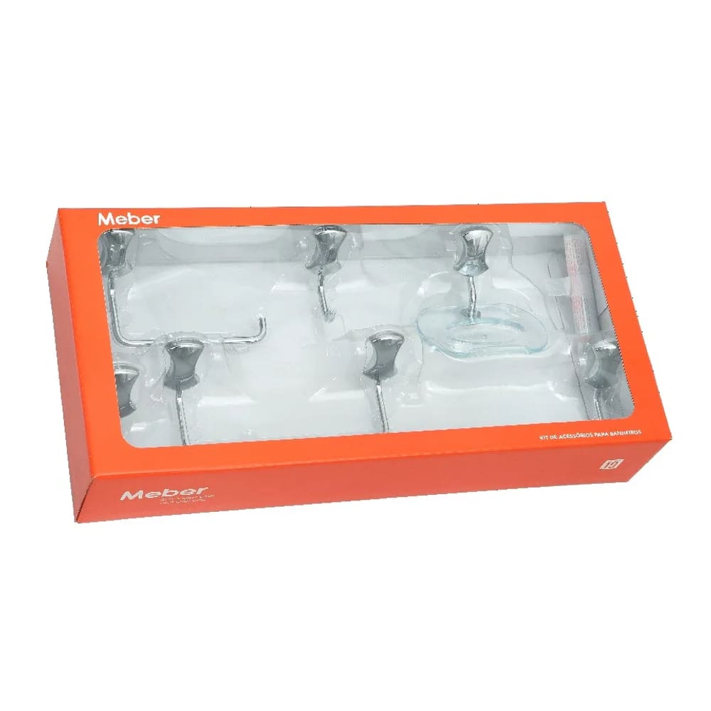 Kit Acessorios para Banheiro com 5 Pecas Clic - Meber