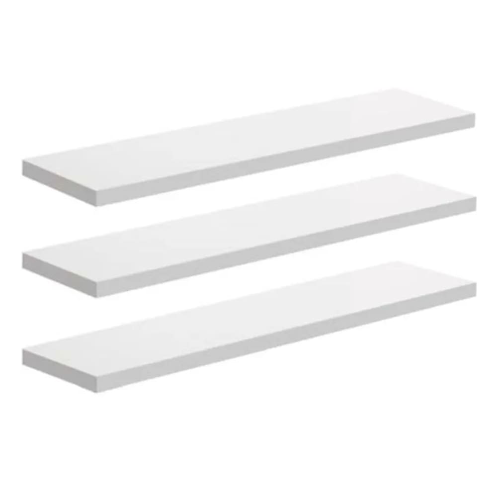 Kit 3 Prateleiras Decorare Branca 10 X 40CM - Prat-k